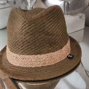 ock Headware stylish Two-Tone Straw Fedora Hat